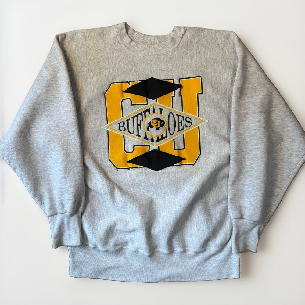Vintage Colorado Buffaloes Sweatshirt XL Gray 80s Made in USA Fleece Pullover